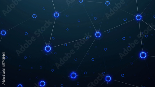 Animation of network of connections with digital icons. Design. Global finances business concept.
