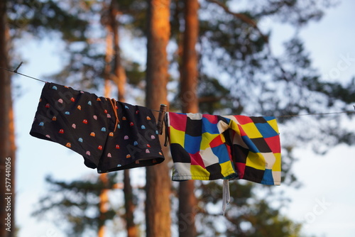 Cothes drying on a clothesline