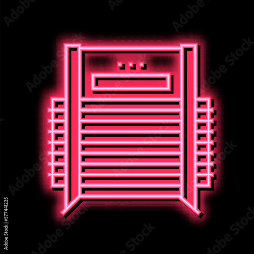 veneer dryer machine neon glow icon illustration
