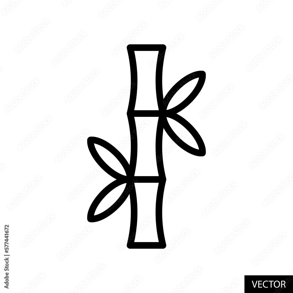 Bamboo, sugarcane vector icon in line style design for website, app, ui, isolated on white background. Editable stroke. Vector illustration. Bamboo, sugarcane vector icon in line style design for website, app, ui, isolated on white background. Editable stroke. Vector illustration.