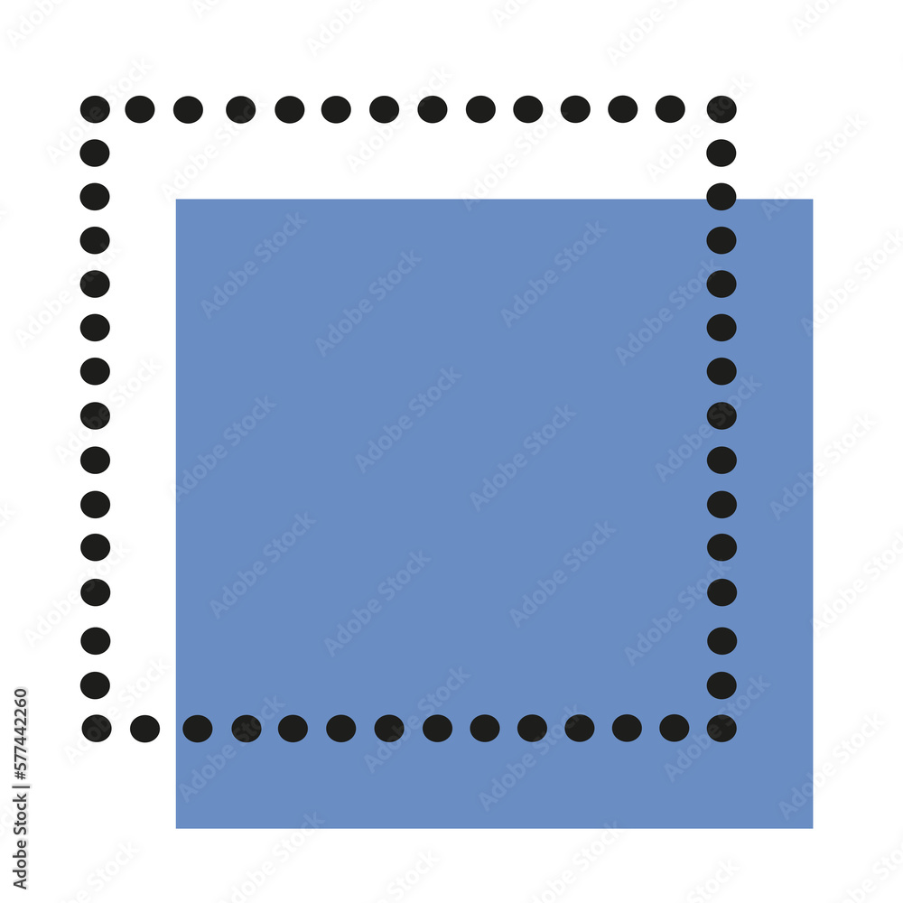 Abstract square. Dots line. Transparent PNG.