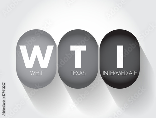 WTI West Texas Intermediate - light, sweet crude oil that serves as one of the main global oil benchmarks, acronym text concept background