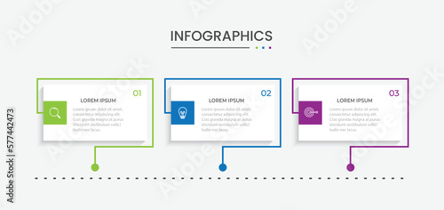Presentation business infographic template with 3 options. Vector illustration.