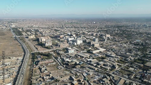 karkhano and Hayatabad of peshawar pakistan, aerial view of peshawar photo