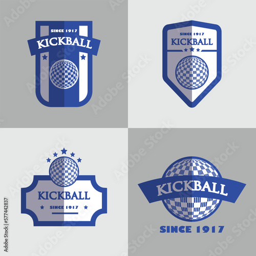 kickball badges design vector flat isolated illustration photo