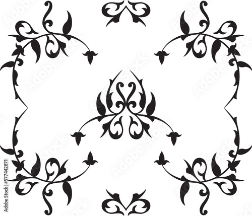 モノトーンの草花飾り