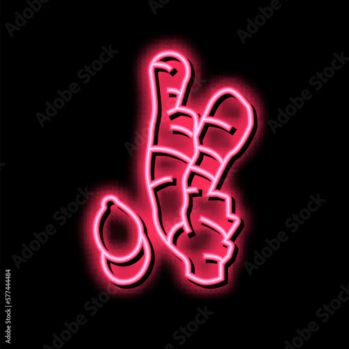 ginger aromatherapy neon glow icon illustration