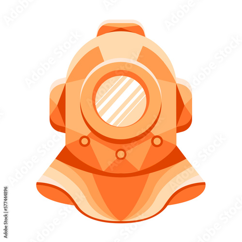 Vector flat image of a diver's helmet.