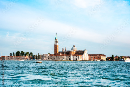 magical landscape with Church of San Giorgio Maggiore in Venice, Italy. popular tourist attraction. Wonderful exciting places. © anko_ter