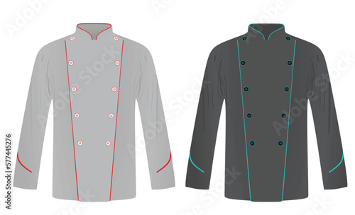 Grey chef shirt. cook uniform. vector illustration