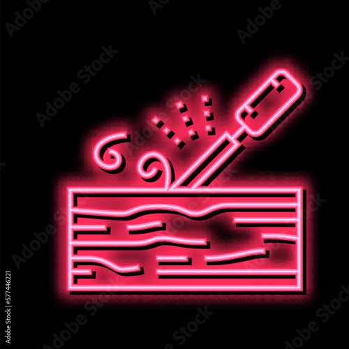 carpentry craft neon glow icon illustration