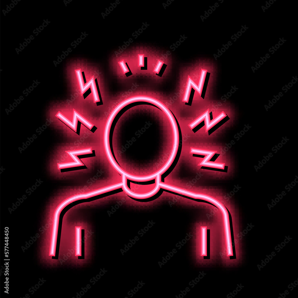 anger psychological problems neon glow icon illustration