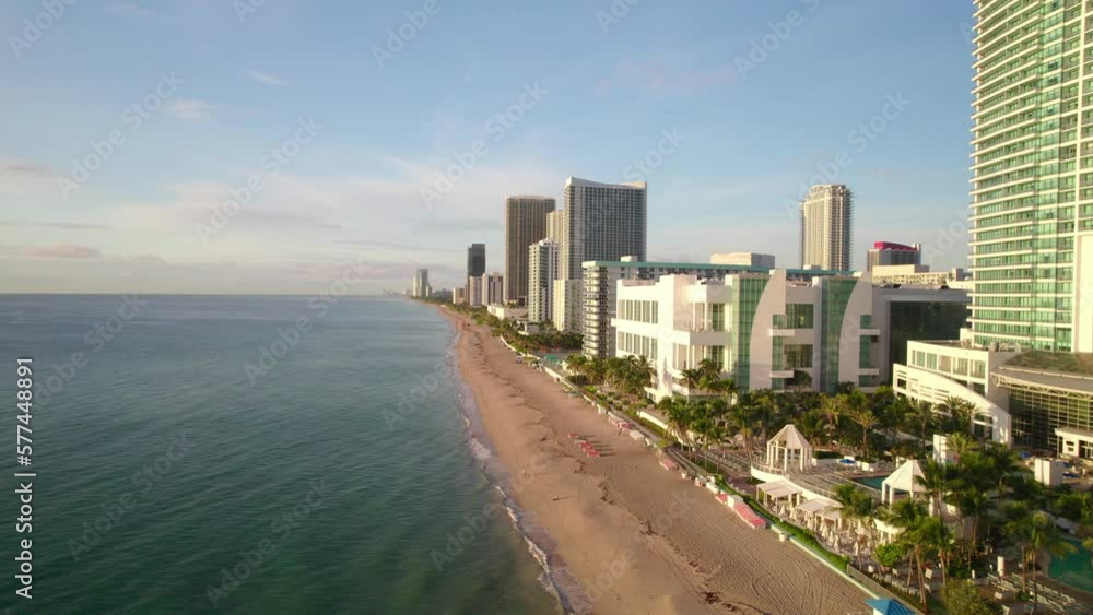 High Above Beach View Flying Towards Miami Hallandale Florida With Resorts to the Right High Above Beach View Flying Towards Miami Hallandale Florida With Resorts to the Right