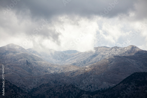 View of mountains top on crete close to the volikas shelter at northern white mountains. Area of village Kambi, area Keramia, at northern White Mountains - Chania Prefecture. © Kay Wiegand