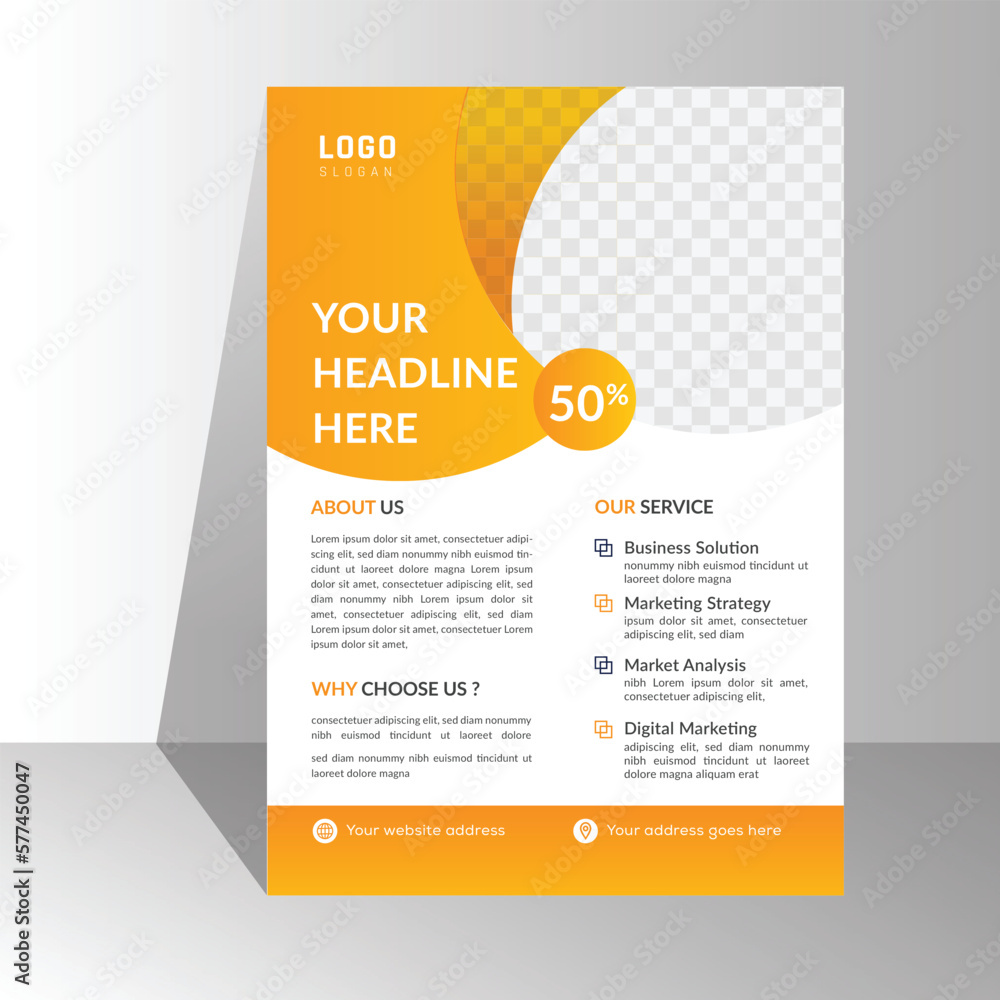 a4 flyer template and modern design, perfect for creative professional business in orange color poster flyer pamphlet brochure cover design layout space for photo background, vector illustration. a4 flyer template and modern design, perfect for creative professional business in orange color poster flyer pamphlet brochure cover design layout space for photo background, vector illustration.
