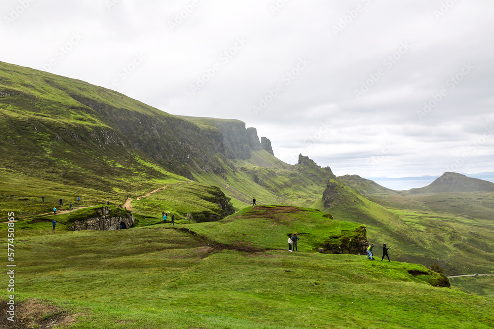 Beautiful image of spectacular scenery of the Quiraing on the Isle of Skye