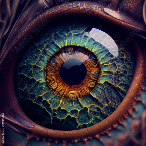 Detailed human eye look from the microscope.