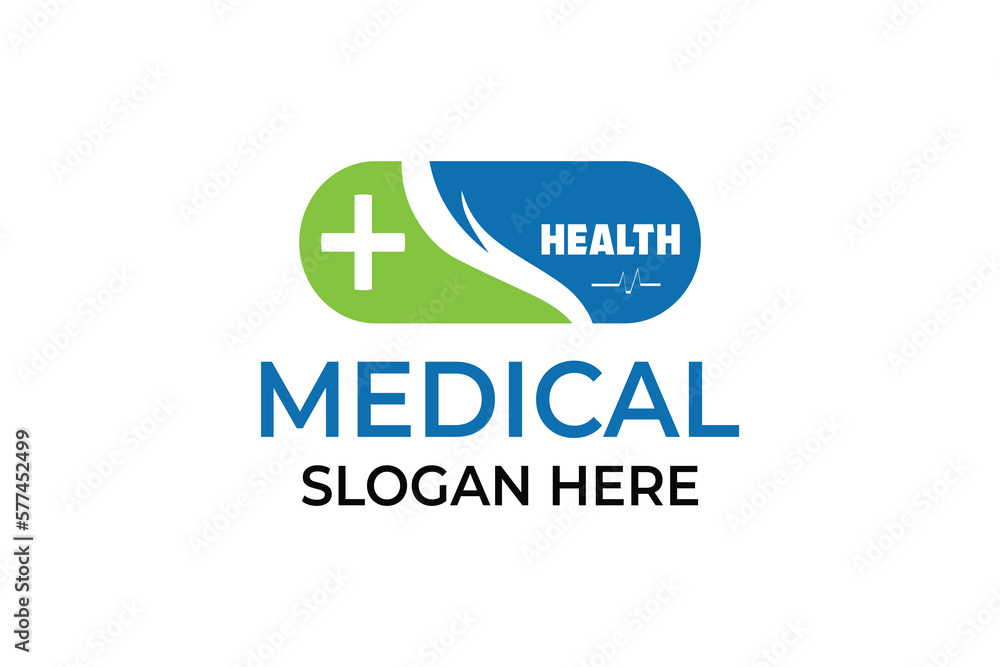 Medical health care modern minimalist logo. Medical clinic logo design template. Hospital, Diagnostic logo