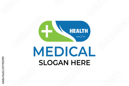 Medical health care modern minimalist logo. Medical clinic logo design template. Hospital, Diagnostic logo
