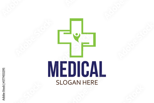 Medical health care modern minimalist logo. Medical clinic logo design template. Hospital, Diagnostic logo