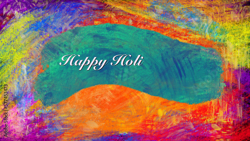 Happy Holi Festival of colorful background with transparent 