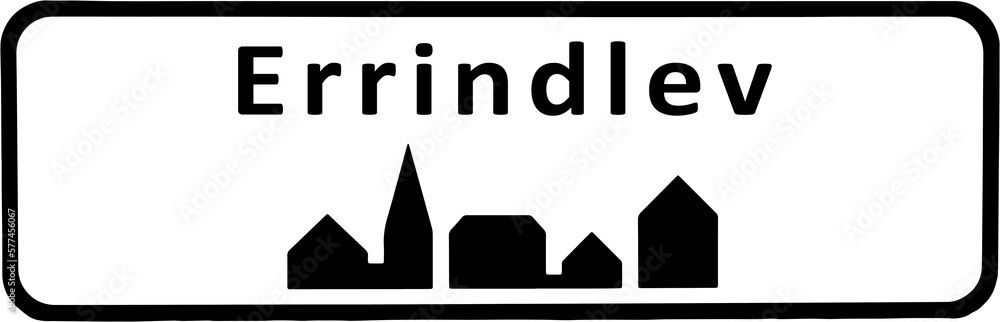 City sign of Errindlev - Errindlev Byskilt