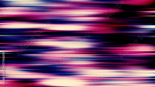 Blurred pink lines with gradient effect. Motion. Parallel horizontal glowing stripes.