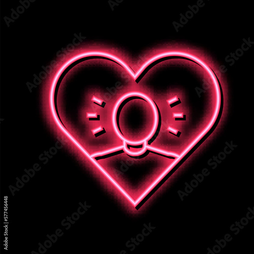 narcissism psychological problems neon glow icon illustration