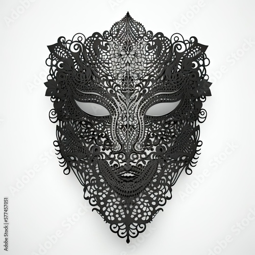 Floral lace filigree facial mask made with Generative AI