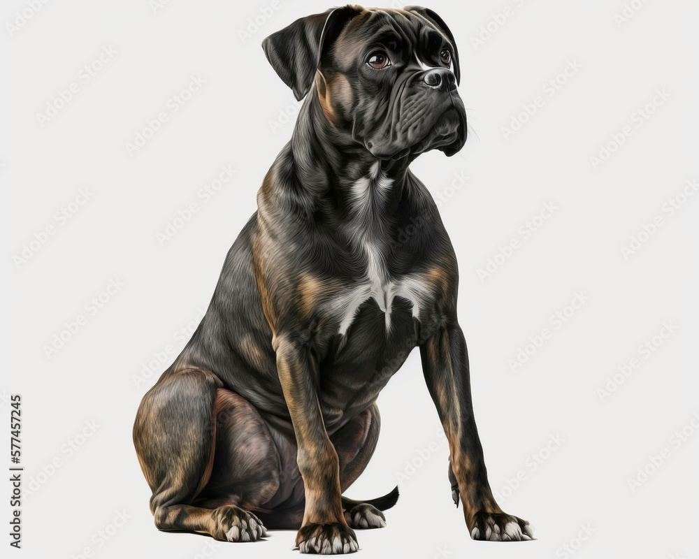 Illustration of Dog isolated on white background. Generative AI Illustration of Dog isolated on white background. Generative AI