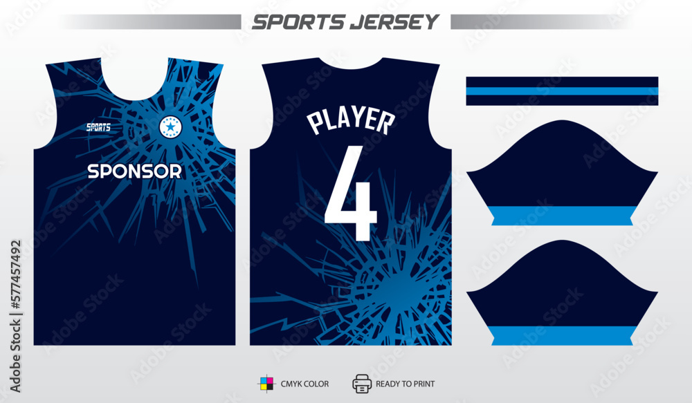 Ready to Print Sports Jersey Design Template Stock Vector | Adobe Stock