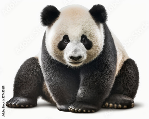 Illustration of Panda isolated on white background. Generative AI