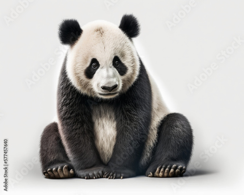 Illustration of Panda isolated on white background. Generative AI