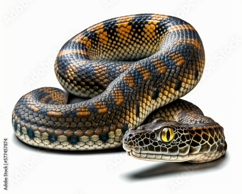 Illustration of Snake isolated on white background. Generative AI