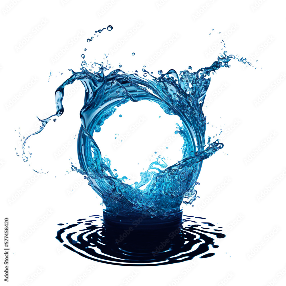 Water splash isolated on white - AI Water splash isolated on white - AI