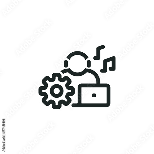 Sound engineer icon isolated on white background