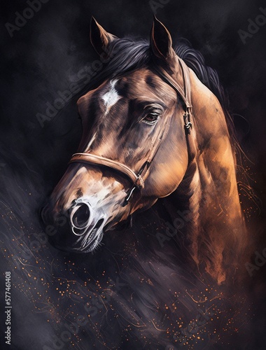 portrait of a brown horse © Asche