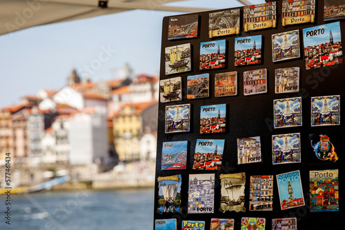 Magnets of the city of Porto for sale, Portugal, Europe. photo