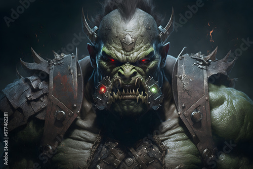 Orc from epic battle. Generative AI