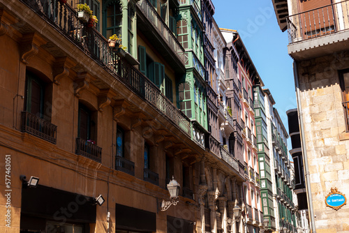 Houses in the old town called casco viejo, Bilbao