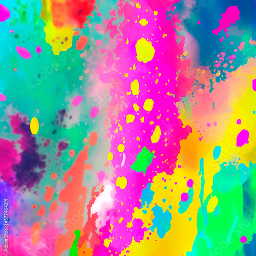 colorful backdrop with pink, blue, green and yellow mix of colours, generative AI background 