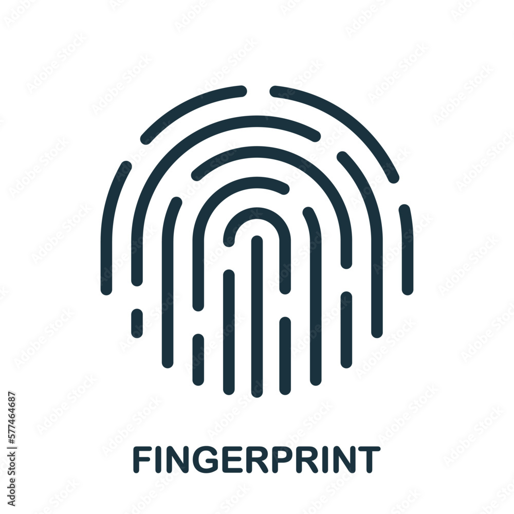 Fingerprint Line Icon. Unique Finger Print ID, Human Biometric Identity Linear Pictogram. Thumbprint Outline Sign. Criminal Identification Symbol. Editable Stroke. Isolated Vector Illustration Fingerprint Line Icon. Unique Finger Print ID, Human Biometric Identity Linear Pictogram. Thumbprint Outline Sign. Criminal Identification Symbol. Editable Stroke. Isolated Vector Illustration