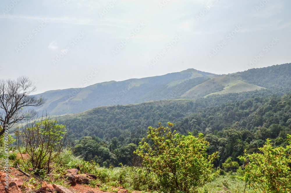 Kuduremukh mountain range in Karnataka, India