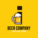 Letter I Beer Logo Design Template Inspiration, Vector Illustration.
