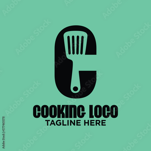 Letter C Spatula Logo Design Template Inspiration, Vector Illustration.