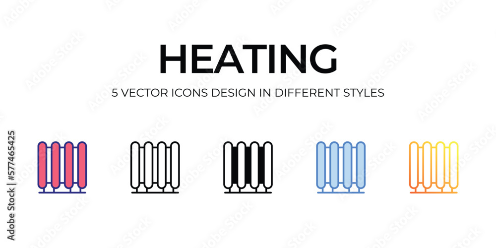 heating Icon Design in Five style with Editable Stroke. Line, Solid, Flat Line, Duo Tone Color, and Color Gradient Line. Suitable for Web Page, Mobile App, UI, UX and GUI design. heating Icon Design in Five style with Editable Stroke. Line, Solid, Flat Line, Duo Tone Color, and Color Gradient Line. Suitable for Web Page, Mobile App, UI, UX and GUI design.