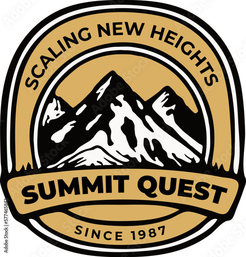 Mountain illustration, outdoor adventure. Vector format, suitable for logo, tshirt, badge, emblem or stamp