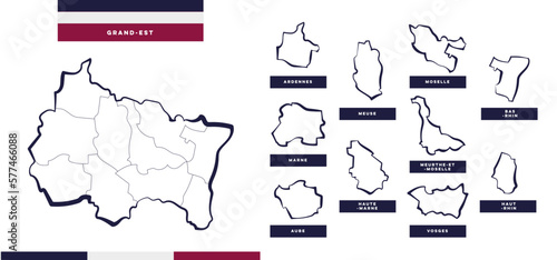 Région / Département dans le Grand-Est - France	