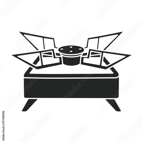 Camping stove vector black icon. Vector illustration furnace travel on white background. Isolated black illustration icon of camping stove .