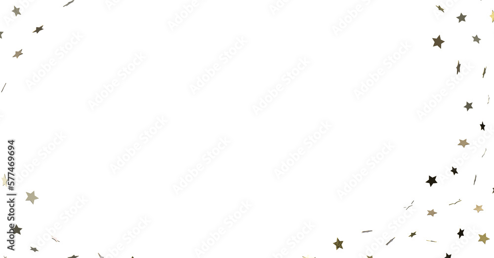 Obraz premium Stars - Banner with golden decoration. Festive border with falling glitter dust and stars.